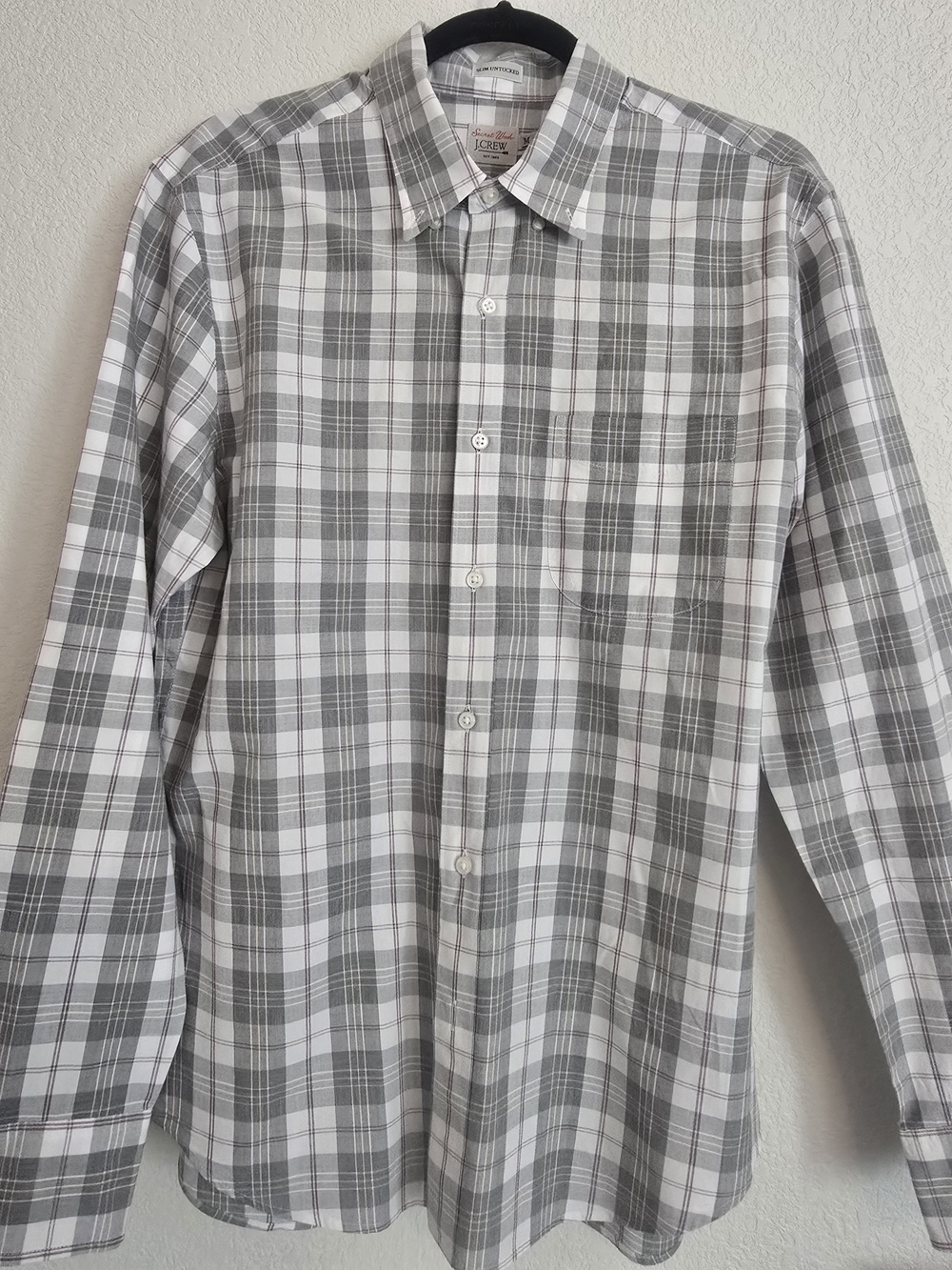 J Crew Secret Wash SlimUntuck Plaid Button-Down Shirt - Size M